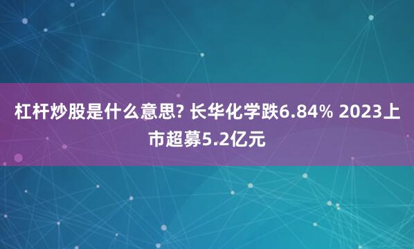 杠杆炒股是什么意思? 长华化学跌6.84% 2023上市超募5.2亿元