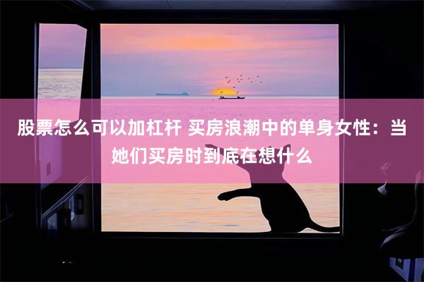 股票怎么可以加杠杆 买房浪潮中的单身女性：当她们买房时到底在想什么