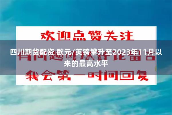 四川期货配资 欧元/英镑攀升至2023年11月以来的最高水平