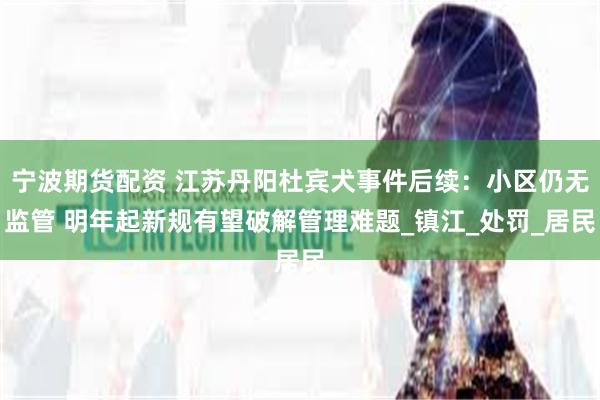宁波期货配资 江苏丹阳杜宾犬事件后续：小区仍无监管 明年起新规有望破解管理难题_镇江_处罚_居民