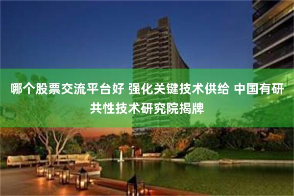 哪个股票交流平台好 强化关键技术供给 中国有研共性技术研究院揭牌